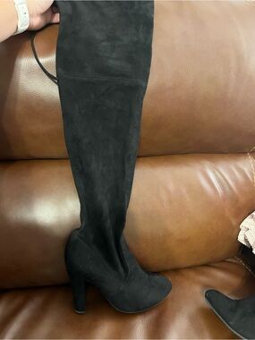 Steve Madden Women's Black Over-the-Knee Suede High-Heel Boots size 7
